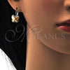 Rhodium Plated Leverback Earring, Butterfly Design, with Golden Shadow Swarovski Crystals, Polished, Rhodium Finish, 02.239.0011.6