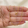 Oro Laminado Basic Necklace, Gold Filled Style Paperclip Design, Polished, Golden Finish, 04.09.0189.20