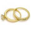 Oro Laminado Multi Stone Ring, Gold Filled Style with White Cubic Zirconia, Polished, Golden Finish, 5.164.007.09.GT (Size 9)