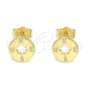 Oro Laminado Stud Earring, Gold Filled Style Polished, Golden Finish, 02.156.0611