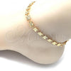 Oro Laminado Fancy Anklet, Gold Filled Style Butterfly Design, Polished, Golden Finish, 03.326.0019.10