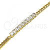 Oro Laminado Fancy Bracelet, Gold Filled Style with White Cubic Zirconia, Polished, Golden Finish, 03.283.0134.07