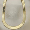 Oro Laminado Basic Necklace, Gold Filled Style Herringbone Design, Polished, Golden Finish, 5.221.007.1.18