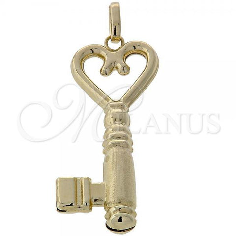Oro Laminado Fancy Pendant, Gold Filled Style key Design, Golden Finish, 5.179.022