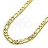 Oro Laminado Basic Necklace, Gold Filled Style Figaro Design, Polished, Golden Finish, 04.213.0284.24