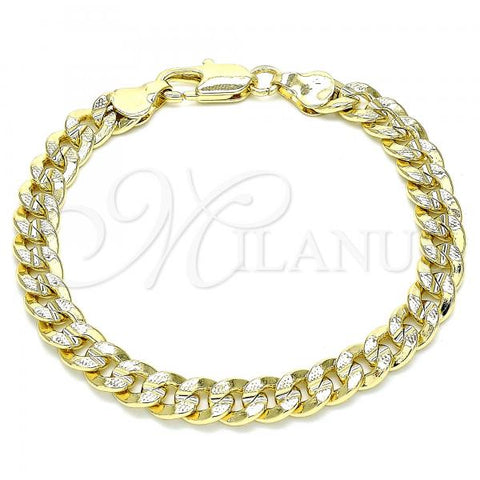 Oro Laminado Basic Bracelet, Gold Filled Style Curb Design, Polished, Golden Finish, 04.213.0164.06