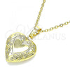Oro Laminado Locket Pendant, Gold Filled Style Heart Design, Polished, Golden Finish, 05.117.0006