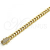 Oro Laminado Basic Necklace, Gold Filled Style Chunky Design, with White Cubic Zirconia, Polished, Golden Finish, 03.278.0003.30