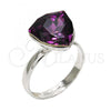 Rhodium Plated Multi Stone Ring, with Amethyst Swarovski Crystals, Polished, Rhodium Finish, 01.239.0005.5 (One size fits all)