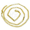 Oro Laminado Basic Necklace, Gold Filled Style Mariner Design, Polished, Golden Finish, 04.213.0030.18