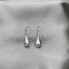 Sterling Silver Long Earring, Hollow Design, Polished, Silver Finish, 02.392.0032