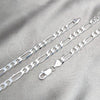 Sterling Silver Basic Necklace, Figaro Design, Polished, Silver Finish, 04.420.011.22