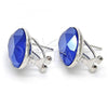Rhodium Plated Stud Earring, with Bermuda Blue Swarovski Crystals, Polished, Rhodium Finish, 02.239.0015.4
