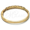 Oro Laminado Individual Bangle, Gold Filled Style with White Crystal, Polished, Golden Finish, 07.307.0004.04 (06 MM Thickness, Size 4 - 2.25 Diameter)