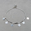 Sterling Silver Fancy Bracelet, Square Franco Design, Polished, Silver Finish, 03.409.0095.08