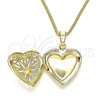 Oro Laminado Pendant Necklace, Gold Filled Style Heart Design, Polished, Golden Finish, 04.117.0029.20