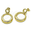 Oro Laminado Stud Earring, Gold Filled Style Polished, Golden Finish, 02.163.0376