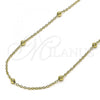 Oro Laminado Basic Necklace, Gold Filled Style Rolo Design, Polished, Golden Finish, 04.213.0277.18