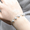 Sterling Silver Fancy Bracelet, Heart Design, Polished, Silver Finish, 03.409.0131.07