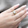 Stainless Steel Elegant Ring, with White Cubic Zirconia, Polished, Golden Finish, 01.63.0659.08