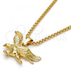 Oro Laminado Pendant Necklace, Gold Filled Style Eagle Design, Polished, Golden Finish, 04.242.0065.30