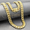 Oro Laminado Basic Necklace, Gold Filled Style Miami Cuban Design, Polished, Golden Finish, 03.419.0018.24