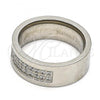 Stainless Steel Mens Ring, with White Cubic Zirconia, Polished, Steel Finish, 01.328.0002.12 (Size 12)
