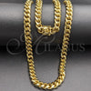 Oro Laminado Basic Necklace, Gold Filled Style Miami Cuban Design, Polished, Golden Finish, 03.419.0019.24