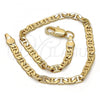 Gold Tone Basic Bracelet, Mariner Design, Polished, Golden Finish, 04.242.0031.08GT