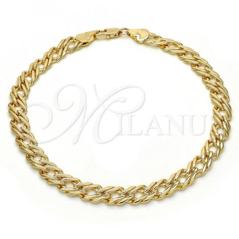 Oro Laminado Fancy Anklet, Gold Filled Style Polished, Golden Finish, 04.63.1362.10