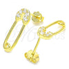 Sterling Silver Stud Earring, with White Cubic Zirconia, Polished, Golden Finish, 02.336.0003.2
