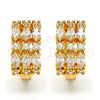 Oro Laminado Huggie Hoop, Gold Filled Style with White Cubic Zirconia, Polished, Golden Finish, 02.237.0027.15