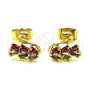 Oro Laminado Stud Earring, Gold Filled Style Swan Design, with Multicolor Cubic Zirconia, Polished, Golden Finish, 02.210.0748.1