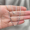 Rhodium Plated Basic Necklace, Polished, Rhodium Finish, 04.213.0004.1.24