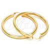 Oro Laminado Large Hoop, Gold Filled Style Hollow Design, Polished, Golden Finish, 5.136.003.50