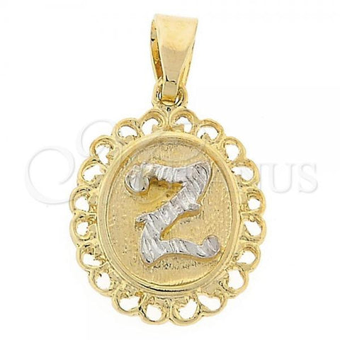 Oro Laminado Fancy Pendant, Gold Filled Style Two Tone, 05.16.0166