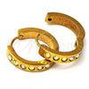 Stainless Steel Huggie Hoop, with White Crystal, Polished, Golden Finish, 02.216.0002.2
