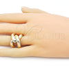 Oro Laminado Elegant Ring, Gold Filled Style Love Knot and Twist Design, Polished, Golden Finish, 01.60.0017
