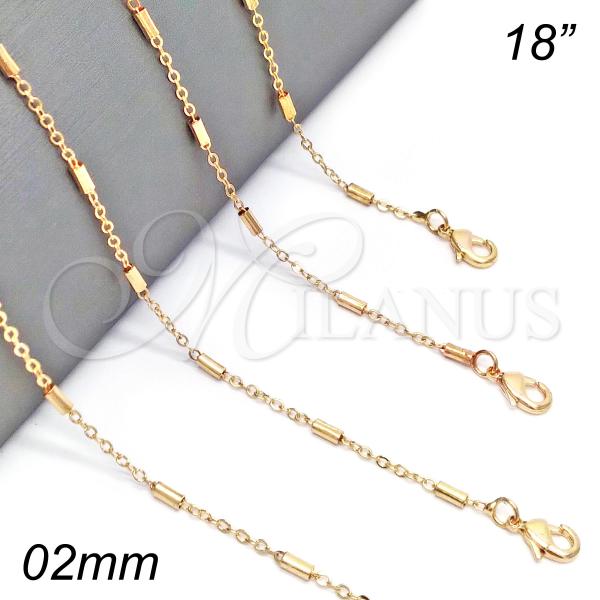 Oro Laminado Basic Necklace, Gold Filled Style Polished, Golden Finish, 04.318.0004.18