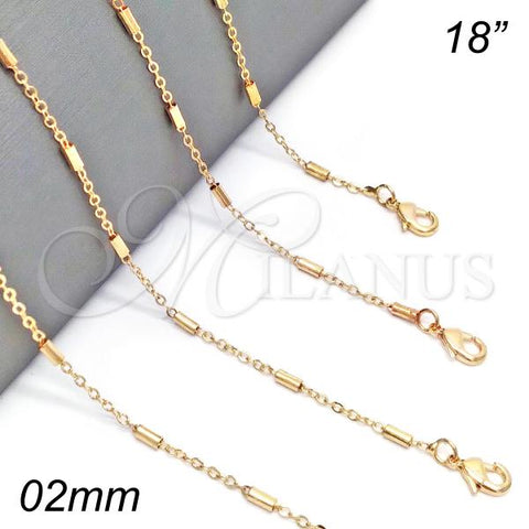 Oro Laminado Basic Necklace, Gold Filled Style Polished, Golden Finish, 04.318.0004.18