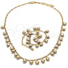 Oro Laminado Necklace and Bracelet, Gold Filled Style Heart Design, Polished, Golden Finish, 06.105.0005