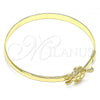 Oro Laminado Individual Bangle, Gold Filled Style Turtle Design, Polished, Golden Finish, 07.192.0015.1.04 (05 MM Thickness, Size 4 - 2.25 Diameter)