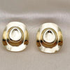 Oro Laminado Stud Earring, Gold Filled Style Hat Design, Polished, Golden Finish, 02.385.0064