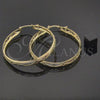 Oro Laminado Large Hoop, Gold Filled Style Diamond Cutting Finish, Tricolor, 107.004