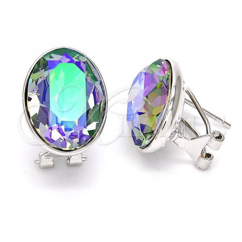 Rhodium Plated Stud Earring, with Paradise Shine Swarovski Crystals, Polished, Rhodium Finish, 02.239.0015.10