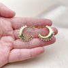 Oro Laminado Small Hoop, Gold Filled Style Ball Design, with Ivory Pearl, Polished, Golden Finish, 02.341.0242.25