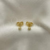 Oro Laminado Stud Earring, Gold Filled Style Ball Design, Polished, Golden Finish, 5.128.007