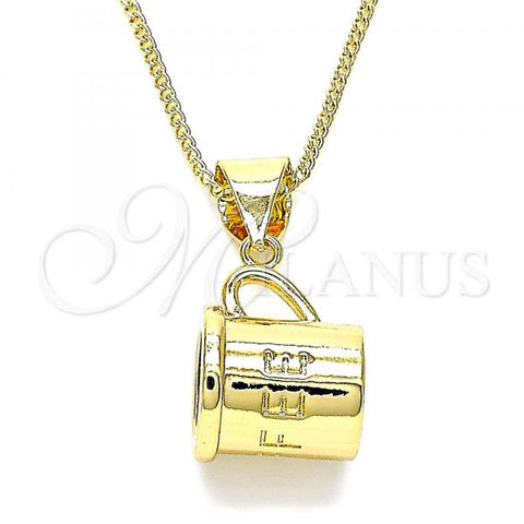 Oro Laminado Pendant Necklace, Gold Filled Style Polished, Golden Finish, 04.342.0060.18