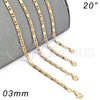 Oro Laminado Basic Necklace, Gold Filled Style Polished, Golden Finish, 04.213.0067.20
