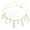 Oro Laminado Charm Bracelet, Gold Filled Style with White Cubic Zirconia, Diamond Cutting Finish, Golden Finish, 03.63.1300.10